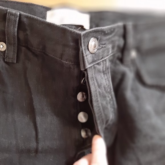 Free People Maggie Mid Rise Straight leg Women's Jeans, Washed Black,, Size 26, - Picture 3 of 13